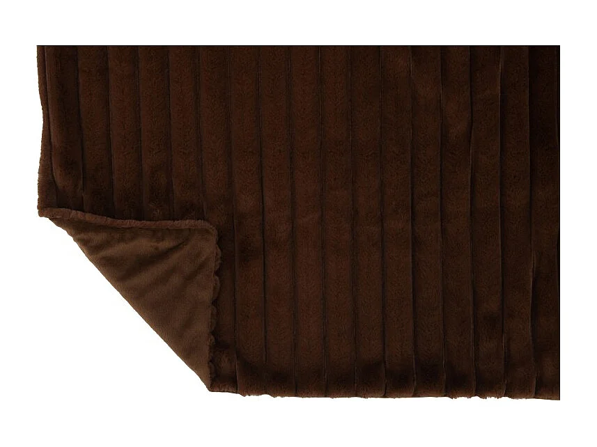 Manta marrón de poliéster suave 180x130 cm, textura cálida para un interior confortable