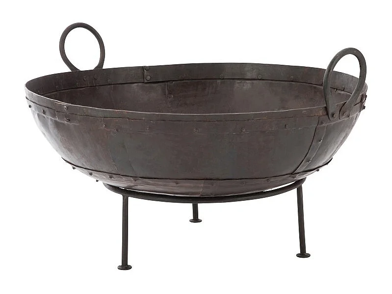 Brasero de hierro marrón 72x40cm
