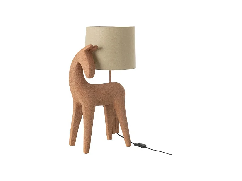 Lámpara caballo de resina marrón 32x23.5x56 cm