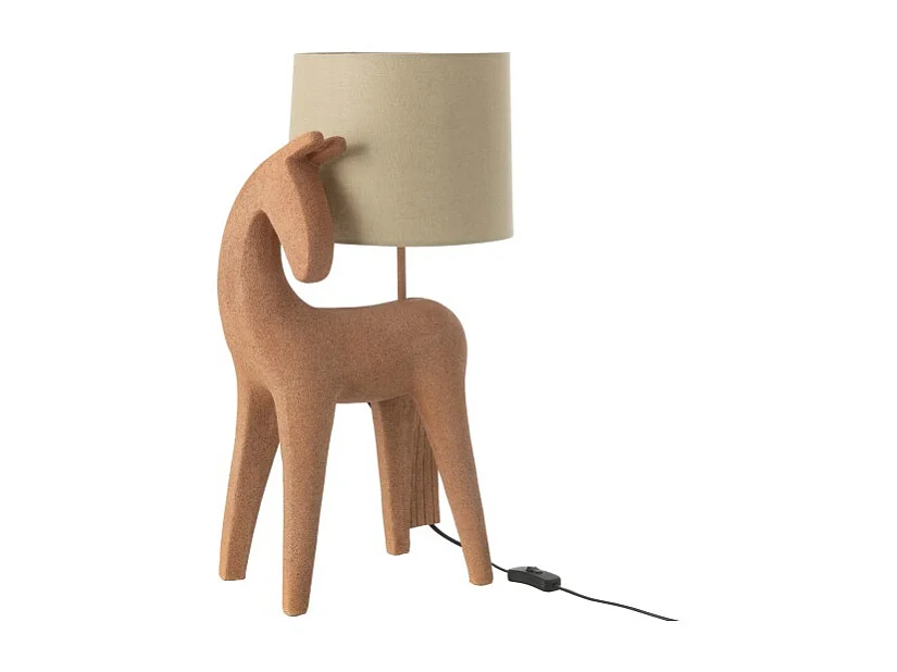 Lámpara caballo de resina marrón 32x23.5x56 cm