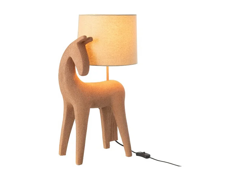 Lámpara caballo de resina marrón 32x23.5x56 cm