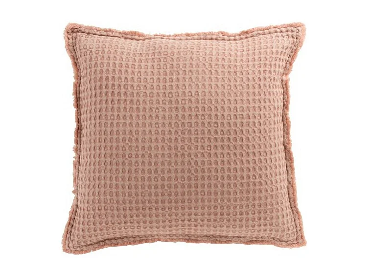 Cojín acolchado de algodón rosa claro de 50x50cm