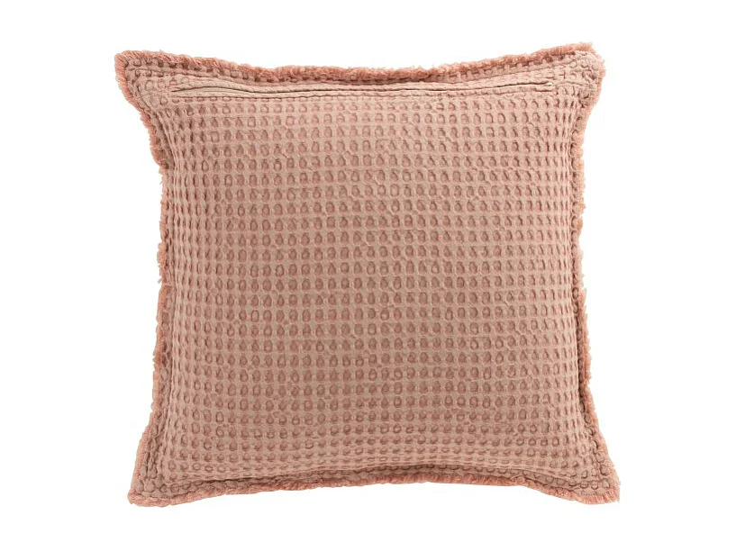 Cojín acolchado de algodón rosa claro de 50x50cm