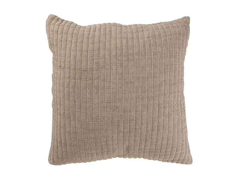 Cojín cuadrado con líneas, algodón gris 45x45x12 cm