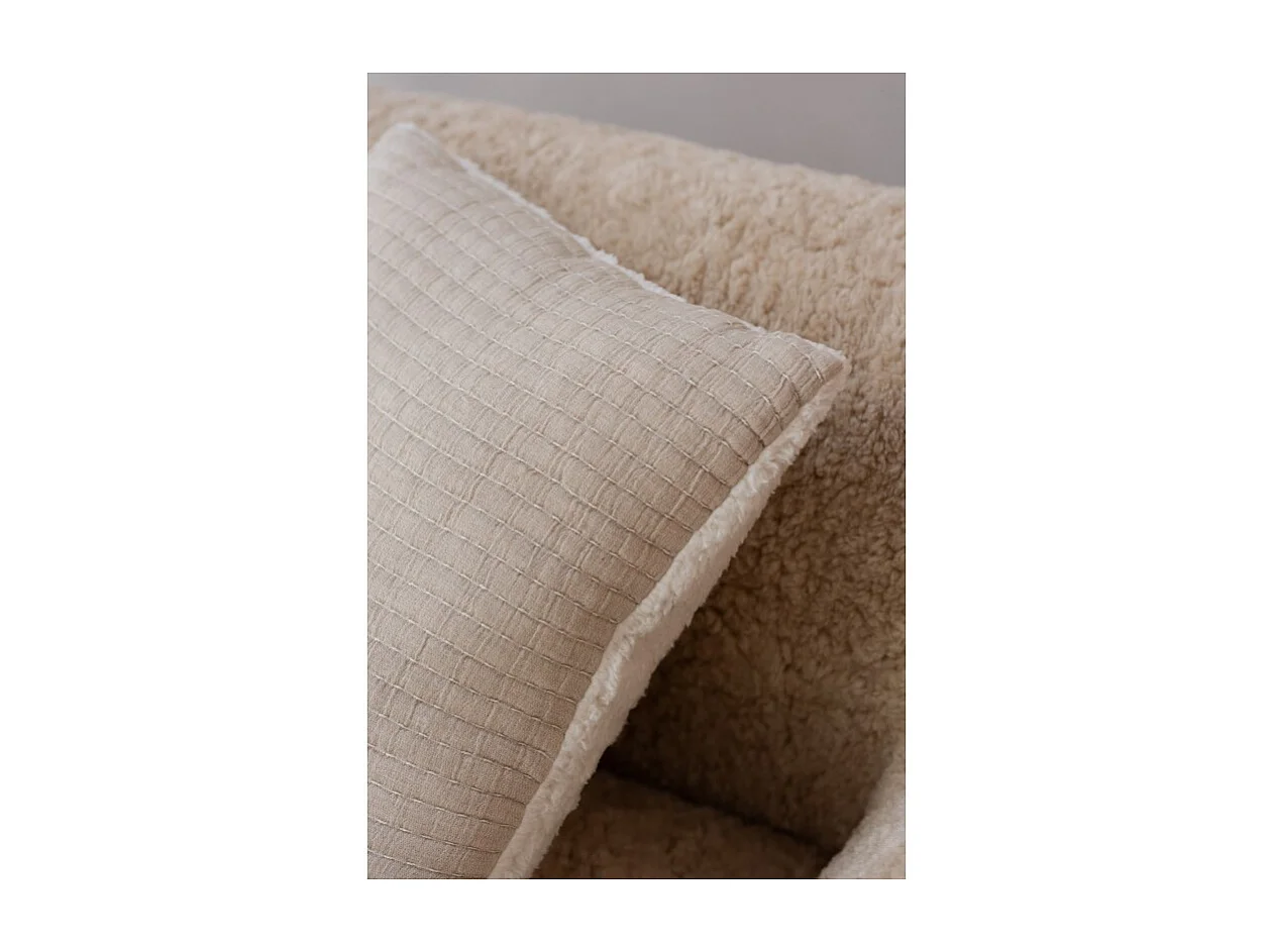 Cojín cuadrado con líneas, algodón gris 45x45x12 cm