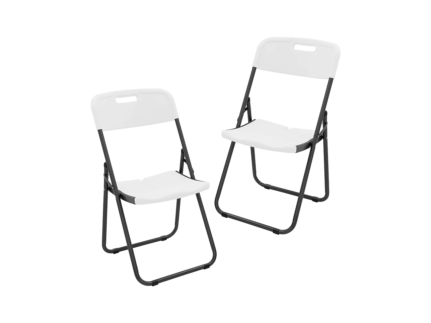 ECD Germany Set 2 sedie pieghevoli bianco opaco con telaio in metallo salvaspazio fino a 200 kg resistenti a uv e intemperie per giardino o balcone