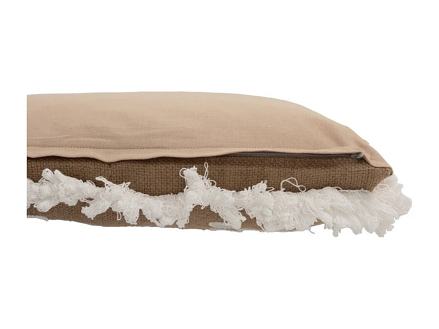 Cojín espejos esquinas yute natural/blanco 48x46 cm