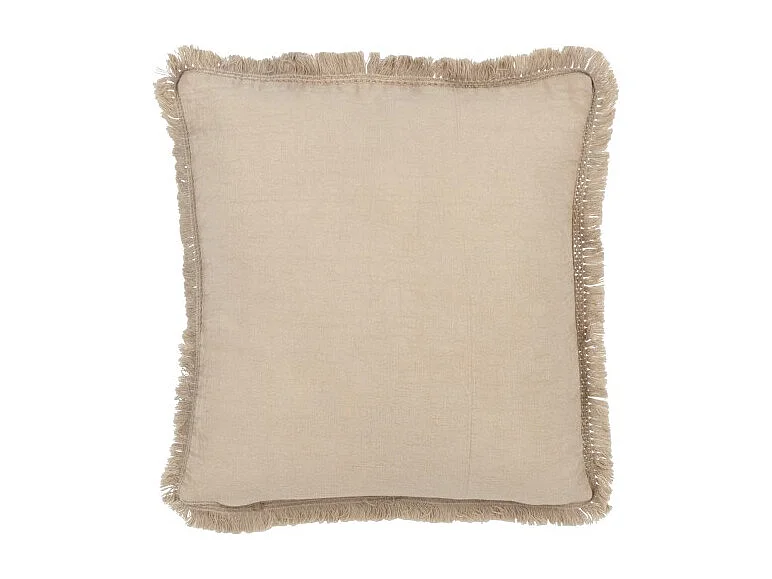 Cojín cuadrado de algodón gris con bordado 52x52x15 cm