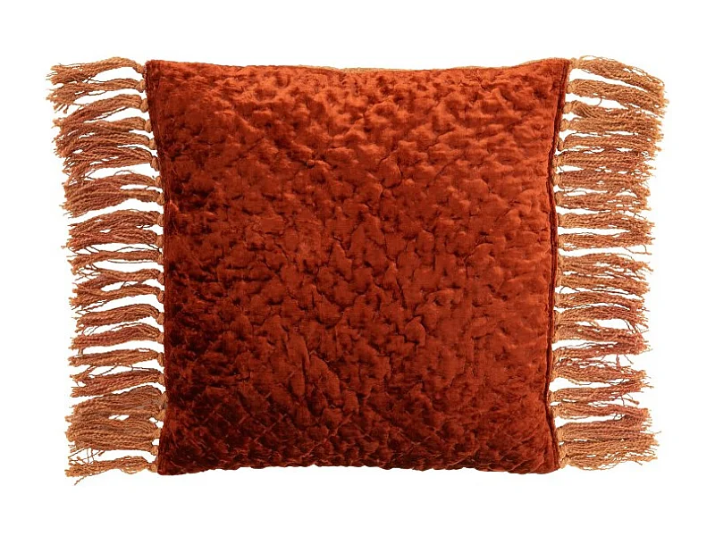 Cojín con flecos de viscosa brillante 45x45x12 cm