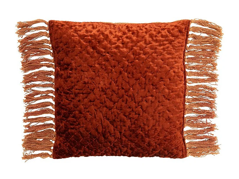 Cojín con flecos de viscosa brillante 45x45x12 cm