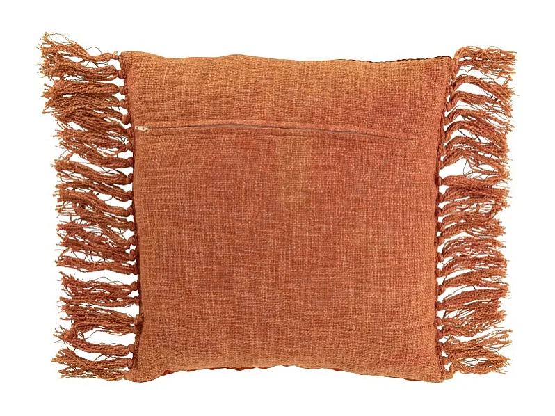 Cojín con flecos de viscosa brillante 45x45x12 cm