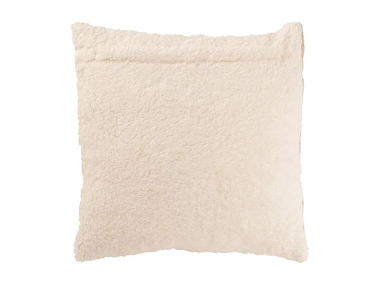 Cojín cuadrado con rayas en algodón beige 45x45x12 cm