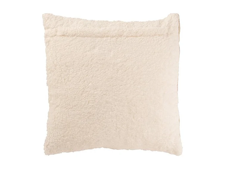 Cuscino quadrato con righe in cotone beige 45x45x12 cm