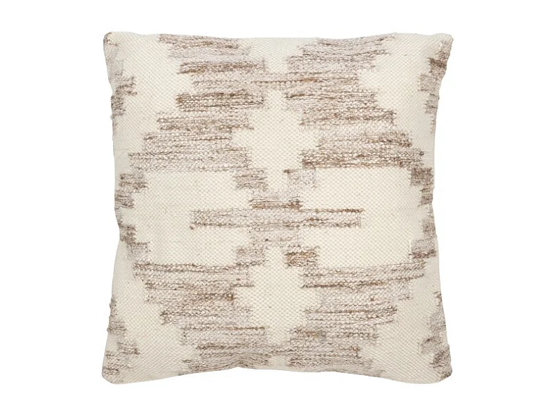 Cojín cruz étnica lana/algodón crema/beige 60x60x12 cm