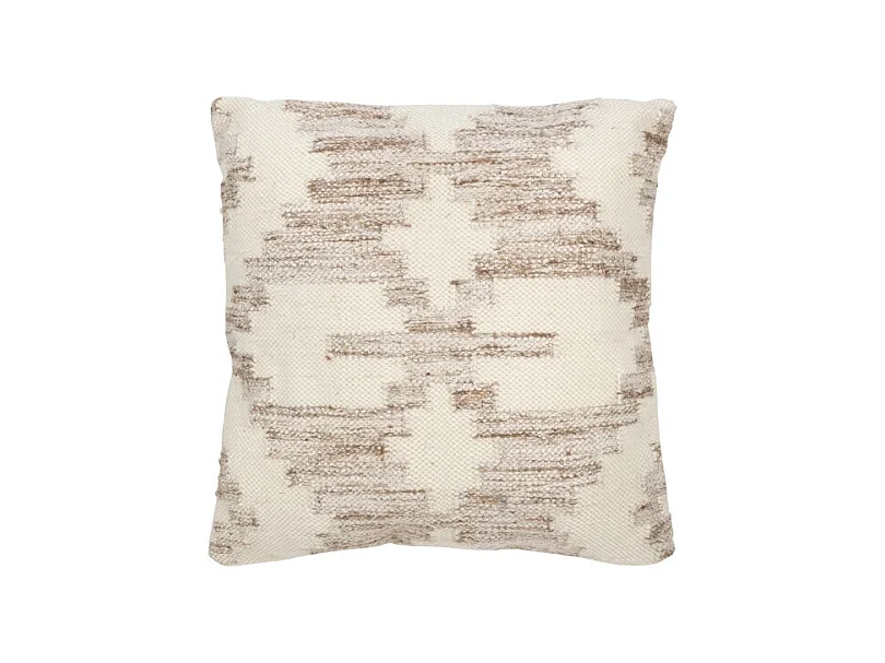 Cojín cruz étnica lana/algodón crema/beige 60x60x12 cm