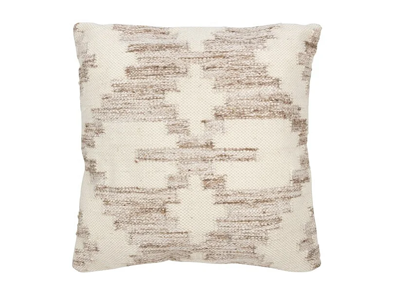 Cojín cruz étnica lana/algodón crema/beige 60x60x12 cm