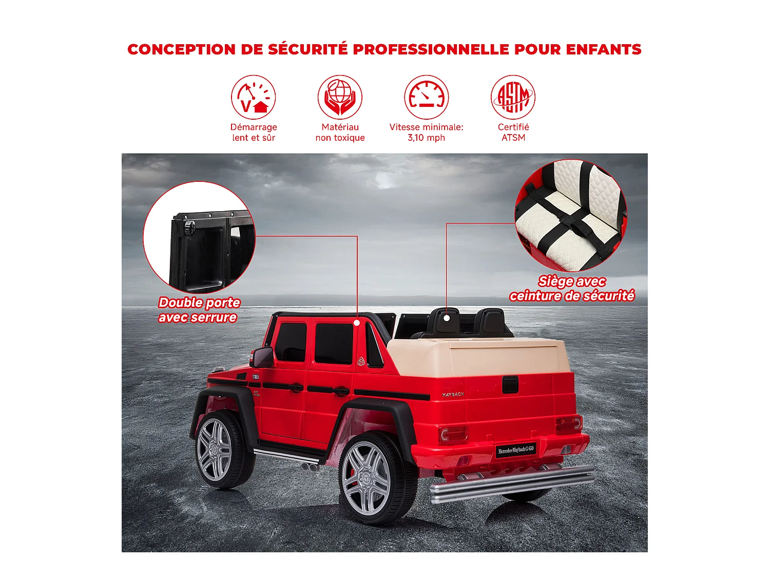 Coche eléctrico Mercedes-Maybach G650 para niños: lujo sobre cuatro ruedas para conductores jóvenes