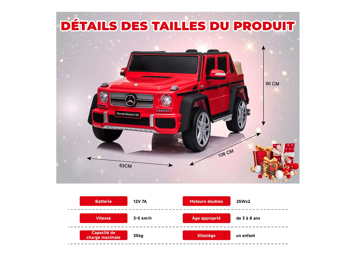 Voiture électrique pour enfants Mercedes-Maybach G650 : le luxe sur quatre roues pour les jeunes conducteurs