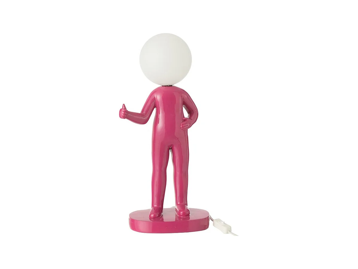 Lámpara de mesa de resina fucsia 19.5x14x44.5 cm
