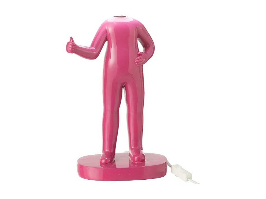 Lámpara de mesa de resina fucsia 19.5x14x44.5 cm