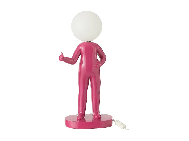 Lámpara de mesa de resina fucsia 19.5x14x44.5 cm