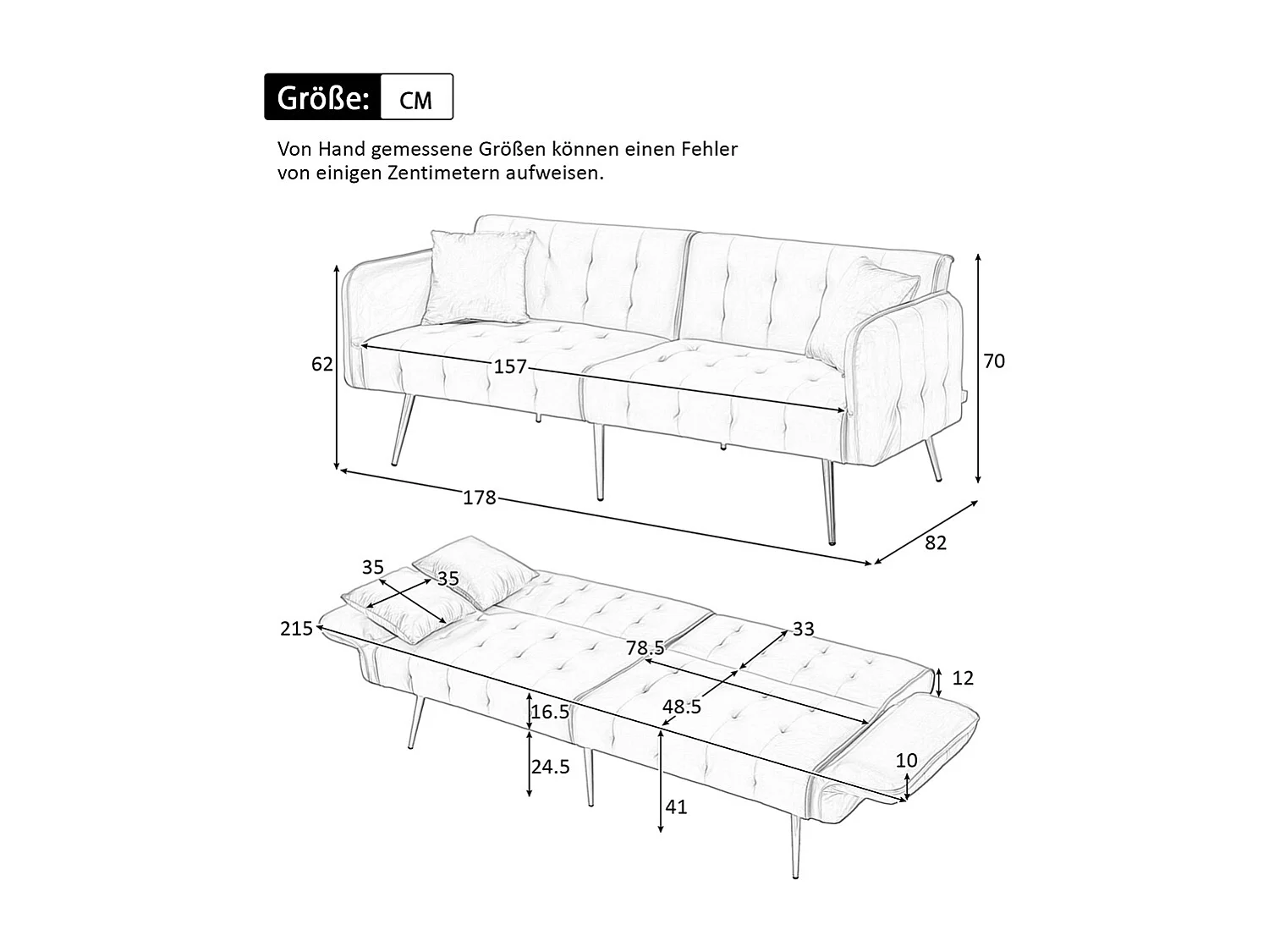 Canapé beige convertible deux places lit dossier réglable accoudoirs positions multiples pliant velours espace couchage généreux