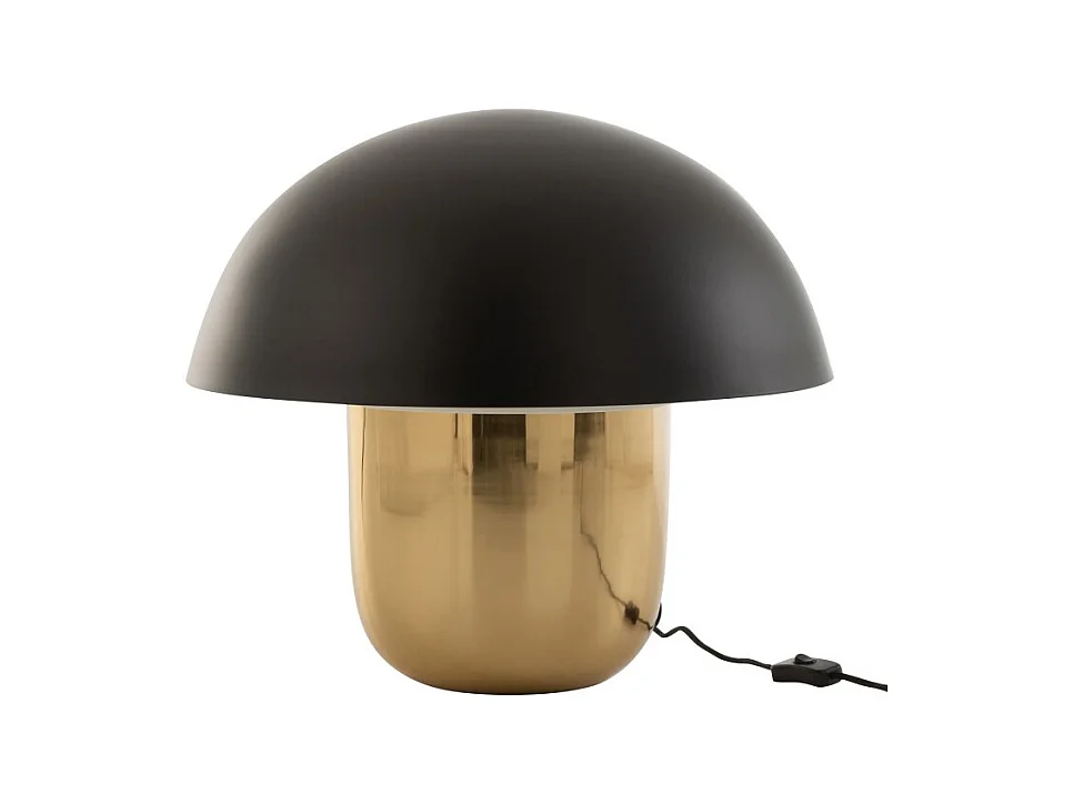 Lámpara seta hierro negro/oro Alt. 47 cm