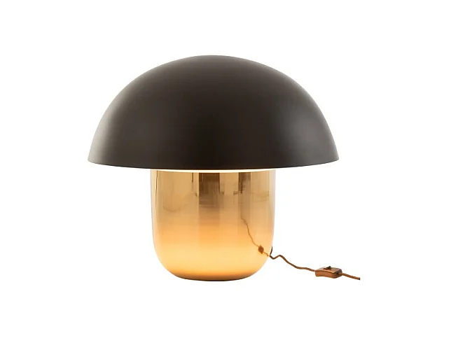 Lámpara seta hierro negro/oro Alt. 47 cm