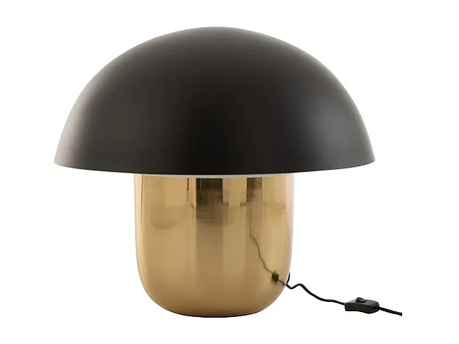 Lámpara seta hierro negro/oro Alt. 47 cm