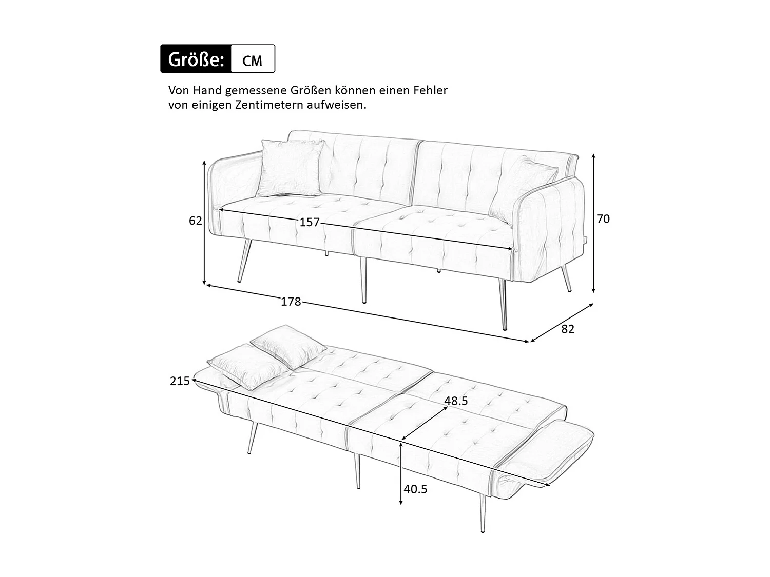 Canapé blanc convertible deux places lit dossier réglable accoudoirs positions multiples pliant velours espace couchage généreux
