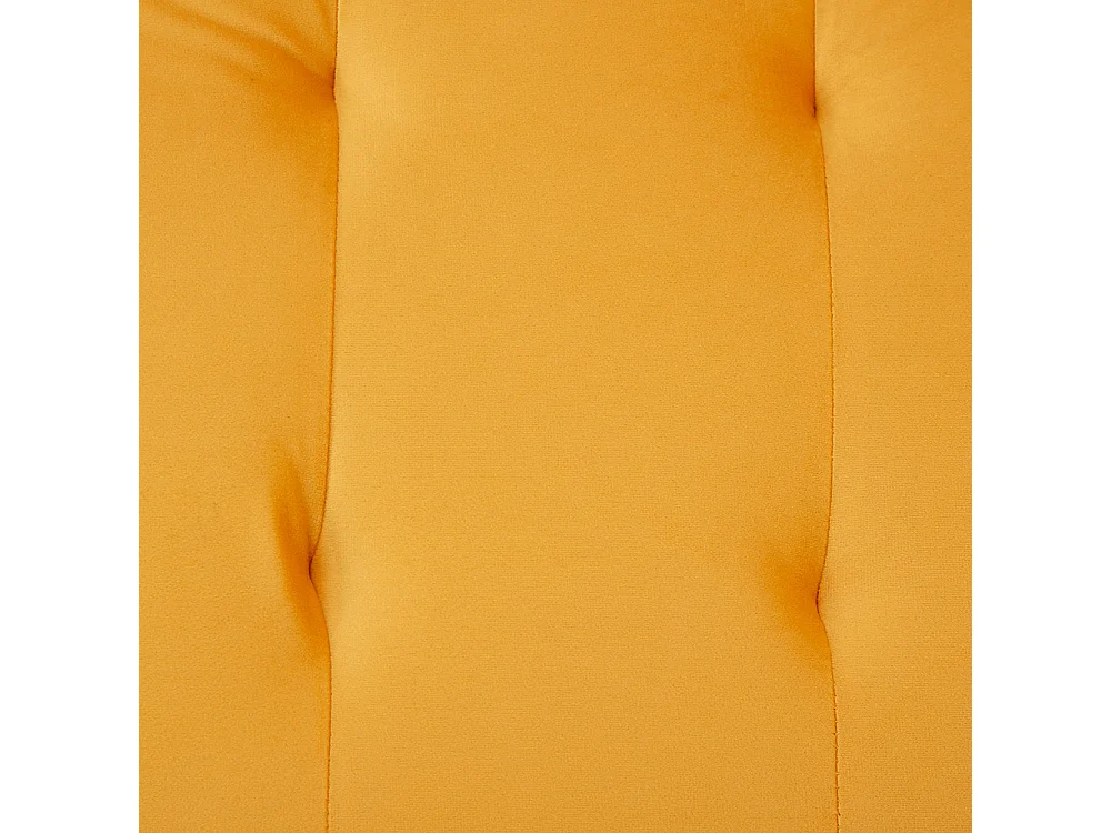 Canapé jaune convertible deux places lit dossier réglable accoudoirs positions multiples pliant velours espace couchage généreux