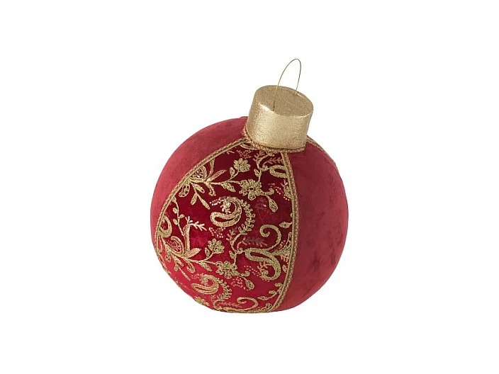 Bola decorativa de poliresina roja 40x40x51 cm