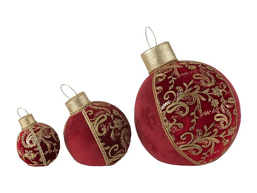 Bola decorativa de poliresina roja 40x40x51 cm