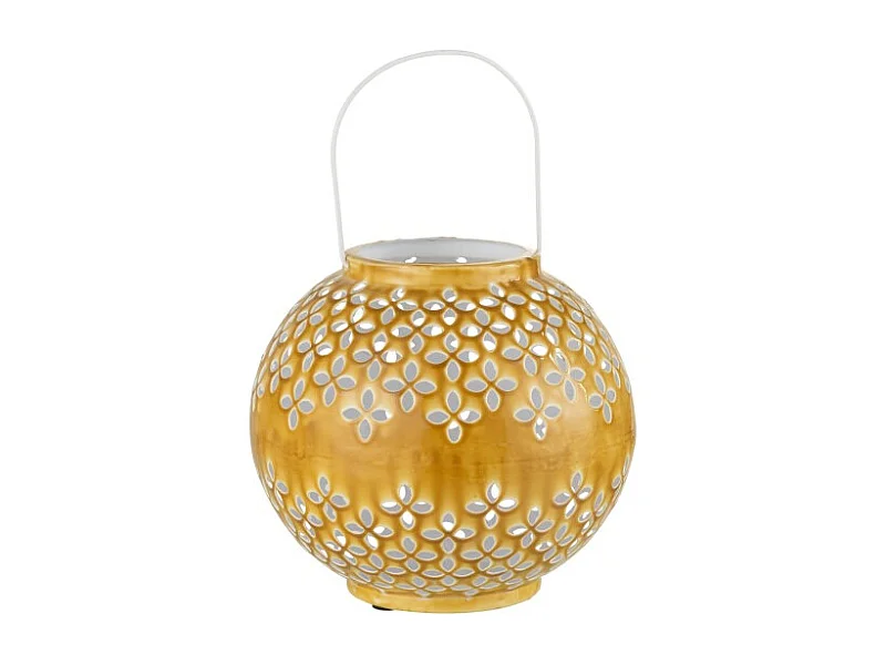 Lámpara de bola perforada de hierro ocre de 20x20x20cm