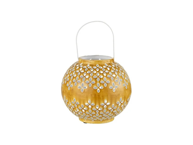 Lámpara de bola perforada de hierro ocre de 20x20x20cm