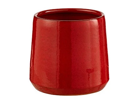 Macetero redondo de cerámica roja 18x18x17 cm