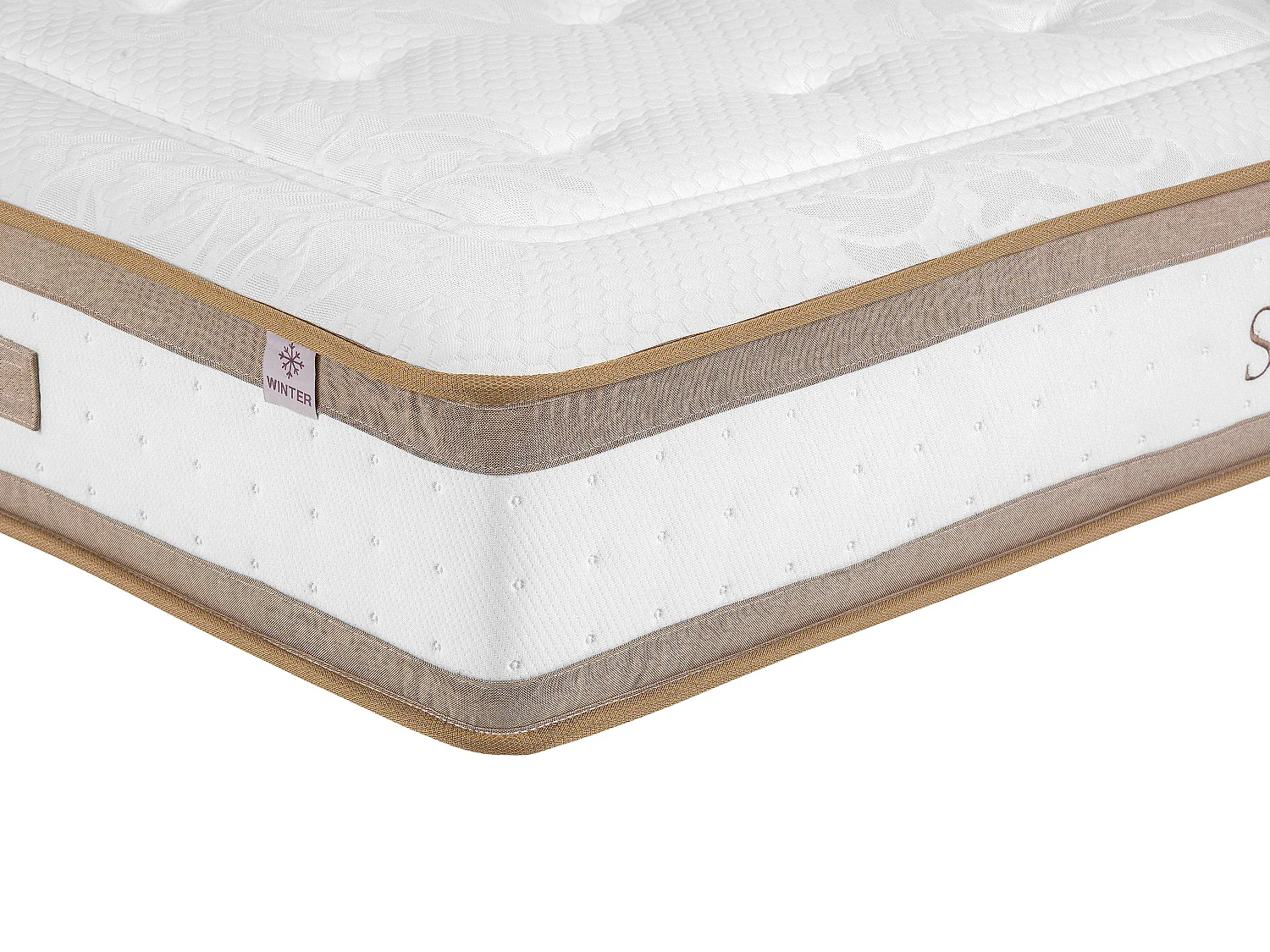 Ensemble 180 x 200 cm sommier coffre naturel clair + matelas hybride ressorts ensachés 7 zones et mousse à mémoire de forme ép.28cm - MEYANI de YSMÉE