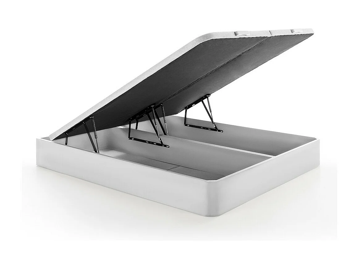 Ensemble 180 x 200 cm sommier coffre blanc + matelas hybride ressorts ensachés 7 zones et mousse à mémoire de forme ép.28cm - MEYANI de YSMÉE