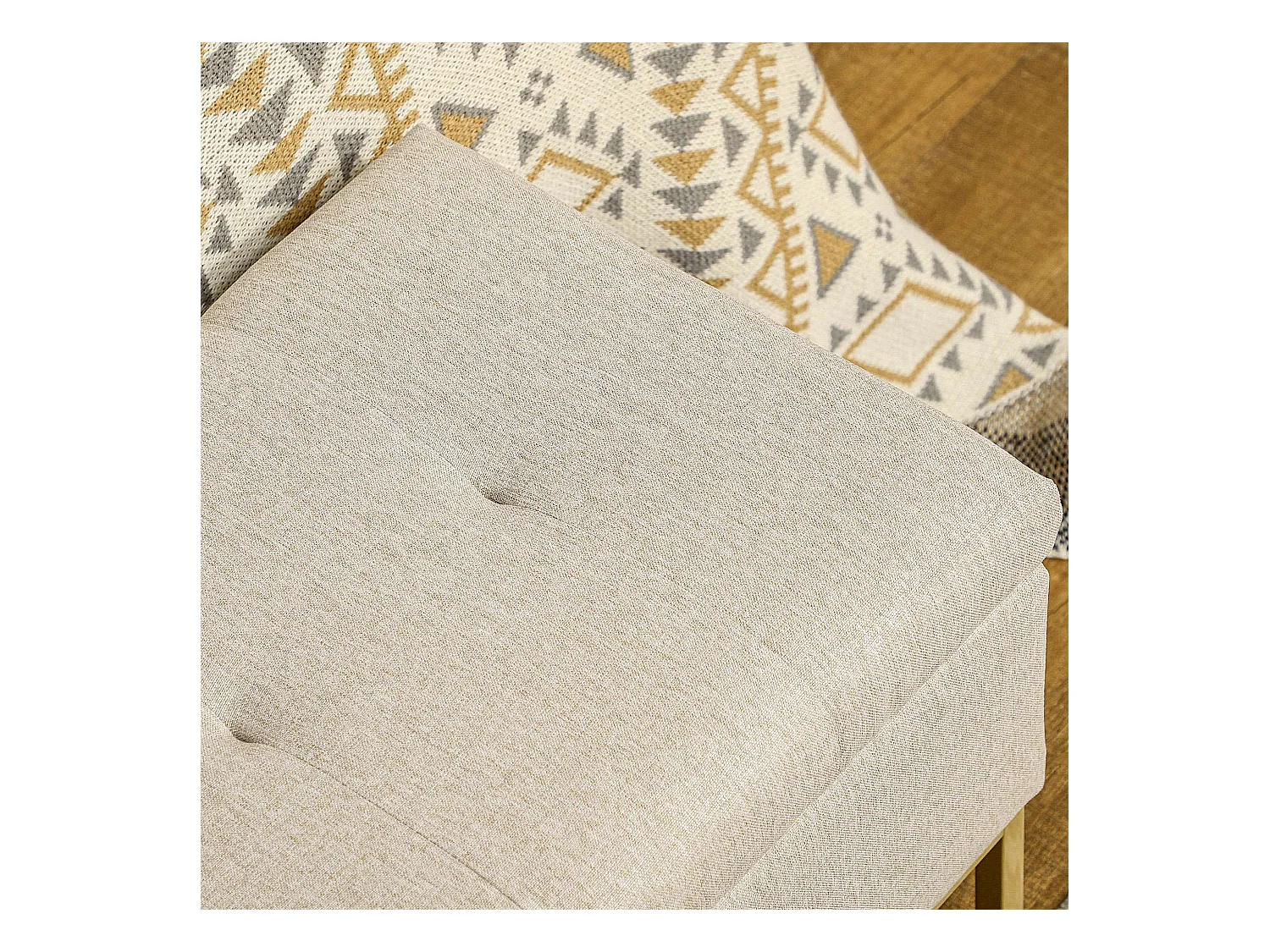 Panca con contenitore trapuntata 110x44x48cm beige