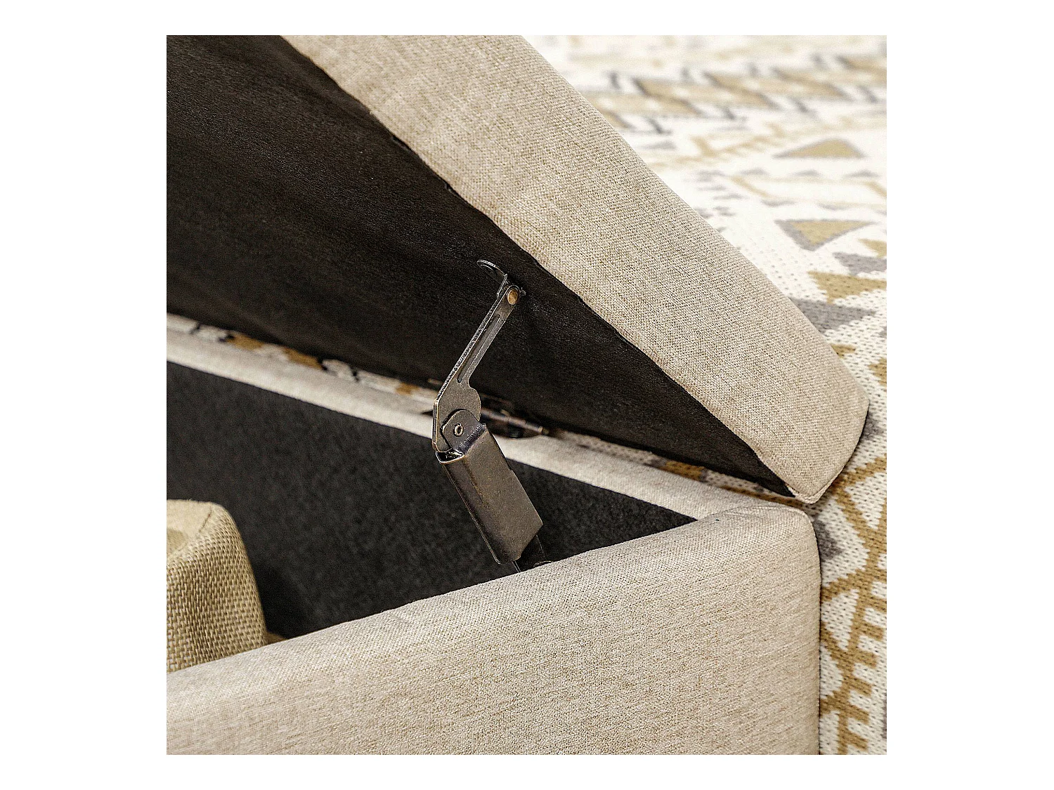 Panca con contenitore trapuntata 110x44x48cm beige