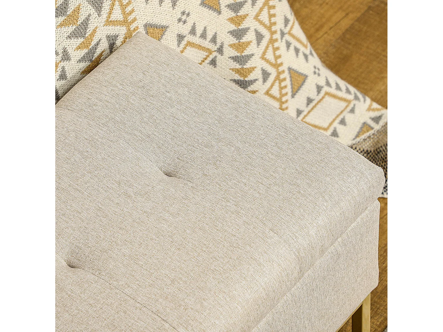 Panca con contenitore trapuntata 110x44x48cm beige