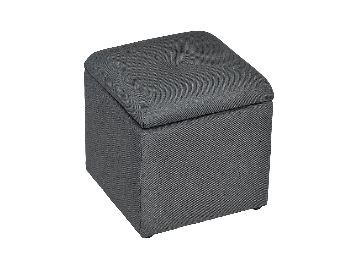 Pouf contenitore quadrato imbottito in tessuto teddy bianco grigio