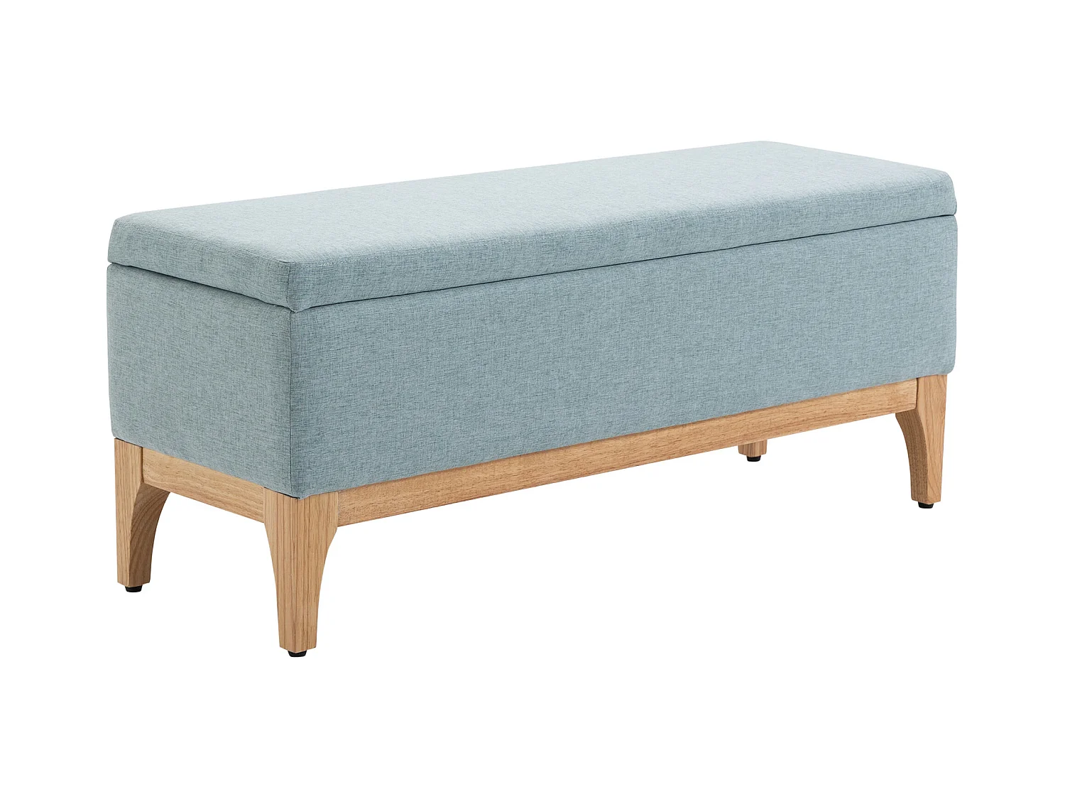 Panca imbottita contenitore in tessuto 110x39x45acm azzurro