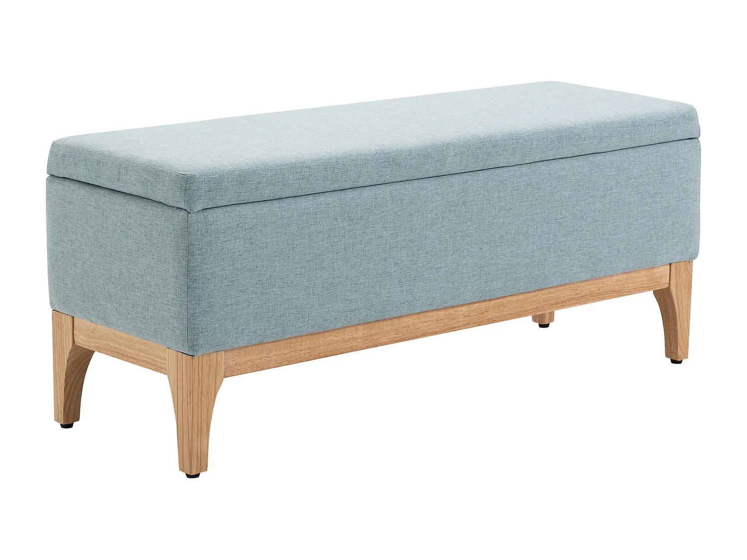 Panca imbottita contenitore in tessuto 110x39x45acm azzurro