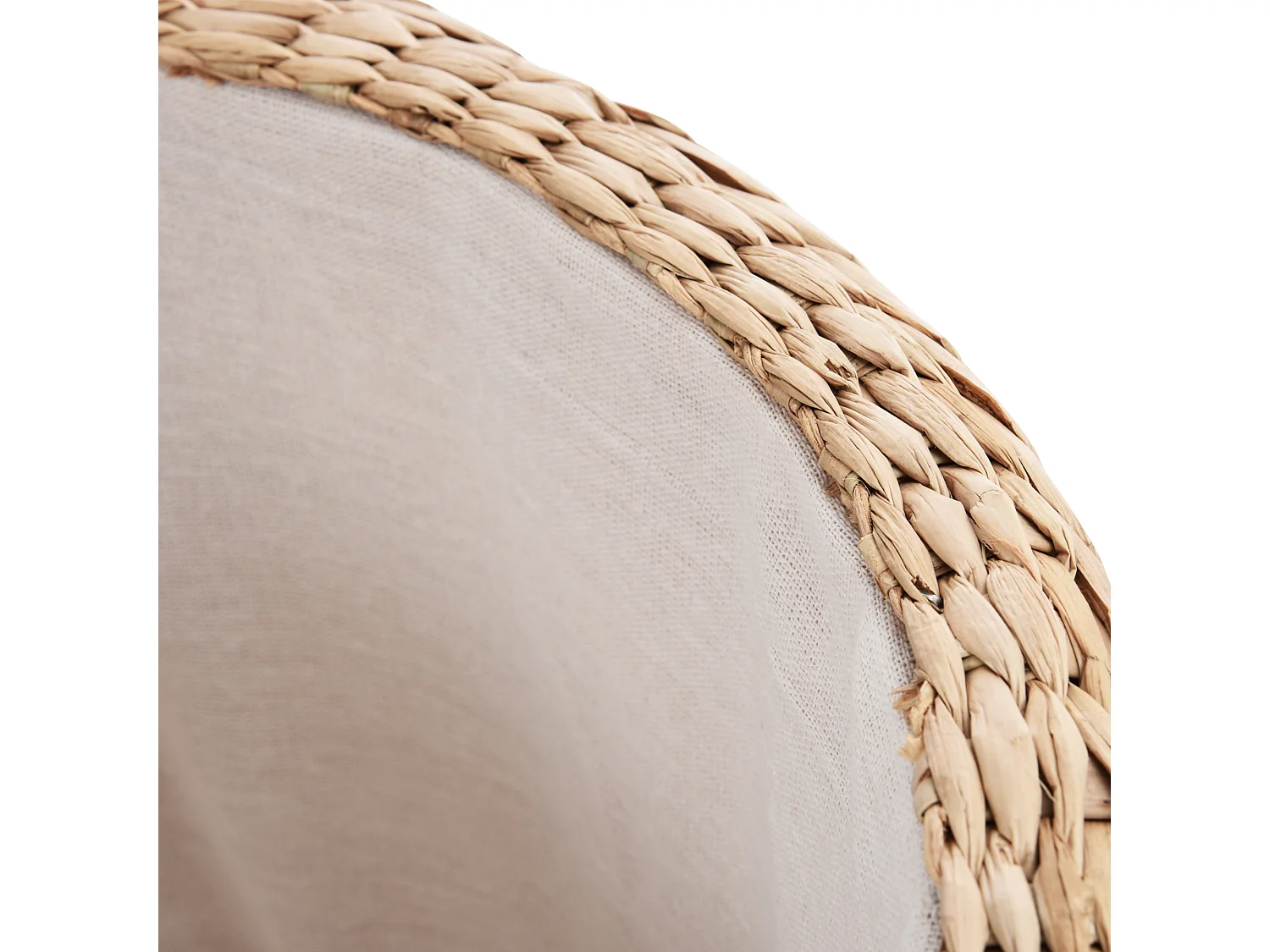 Pouf contenitore in stile boho con rivestimento naturale