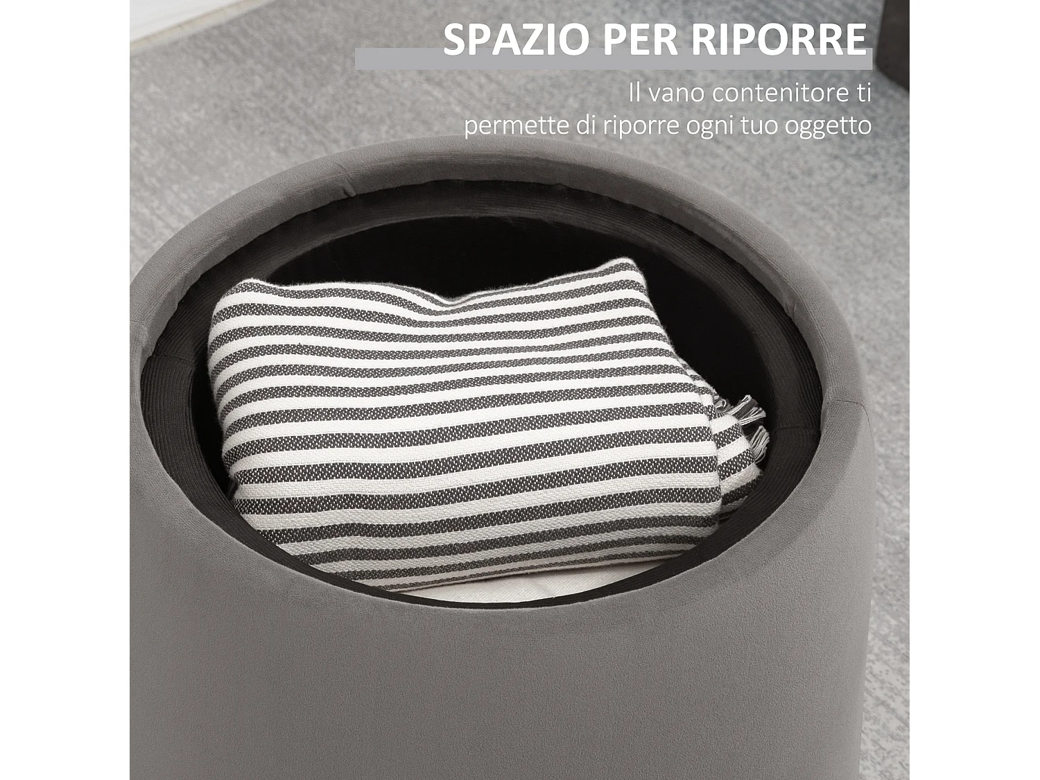 Pouf contenitore 2 in 1 convertibile in tavolino da caffè