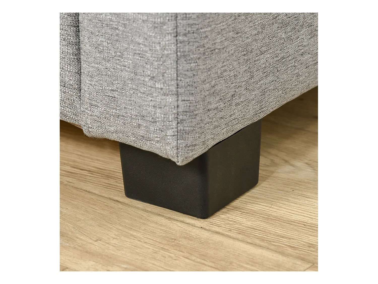 Panca fondoletto contenitore in tessuto grigio 120x50x44cm