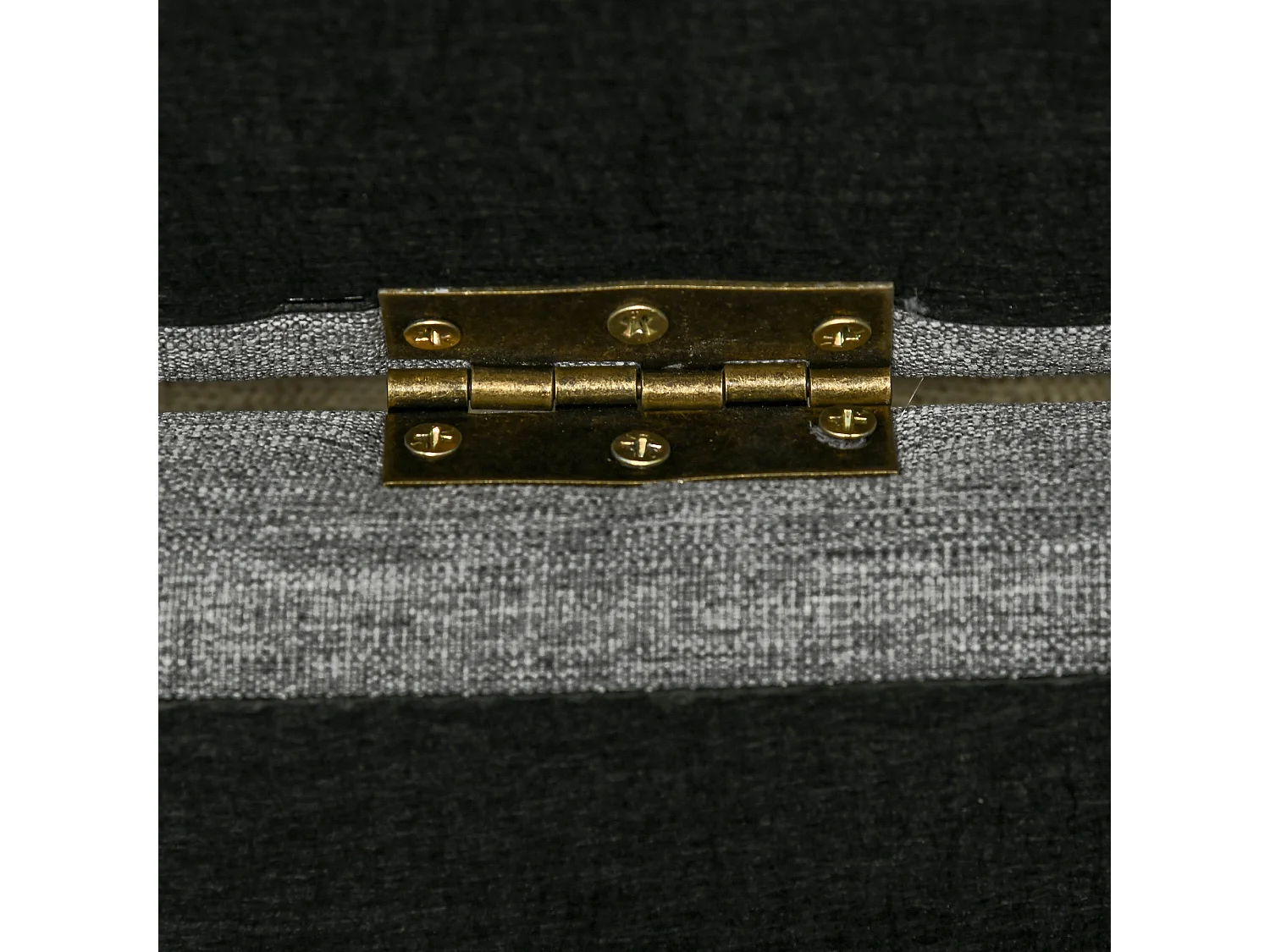 Panca fondoletto contenitore in tessuto grigio 120x50x44cm