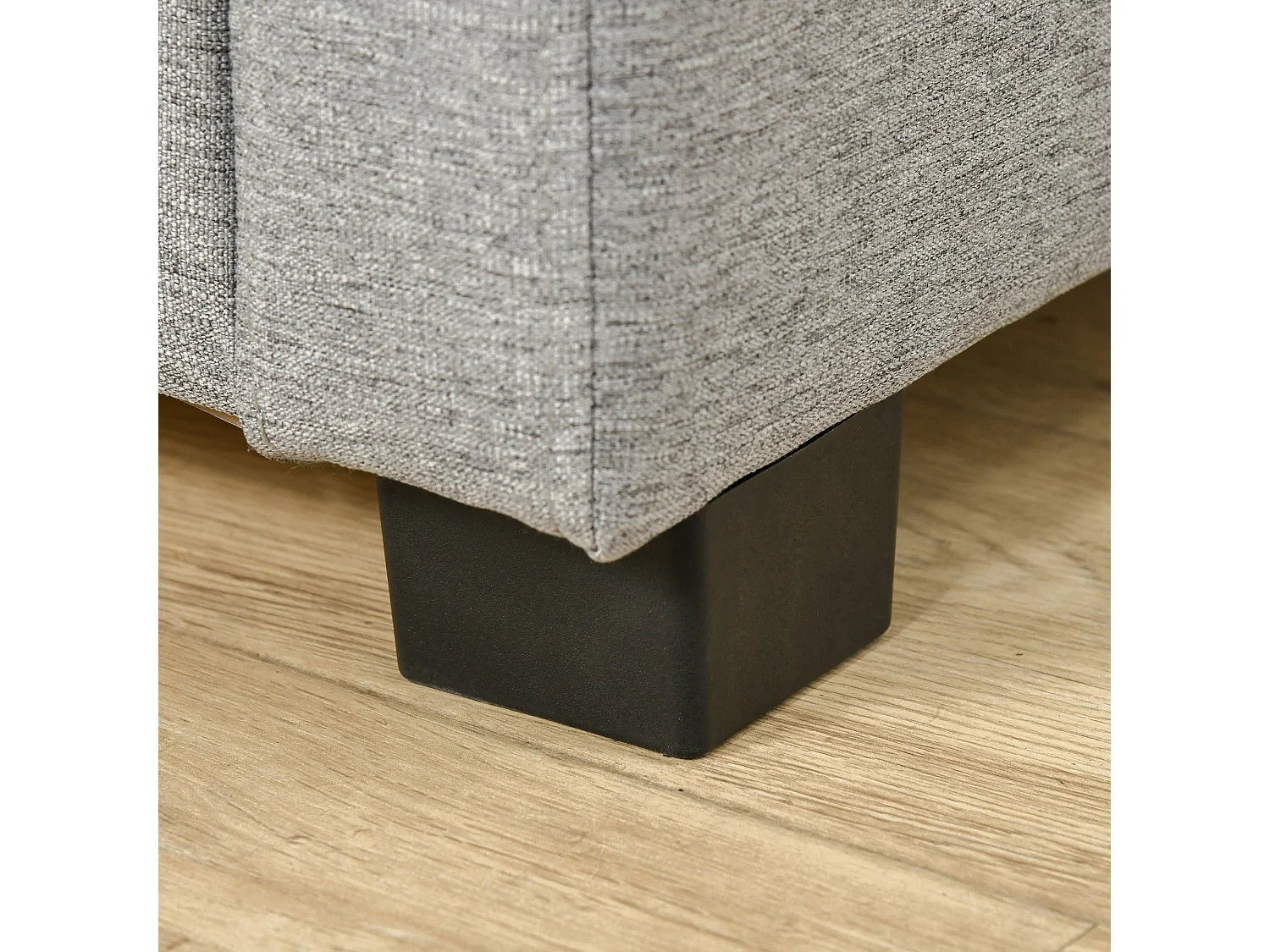 Panca fondoletto contenitore in tessuto grigio 120x50x44cm
