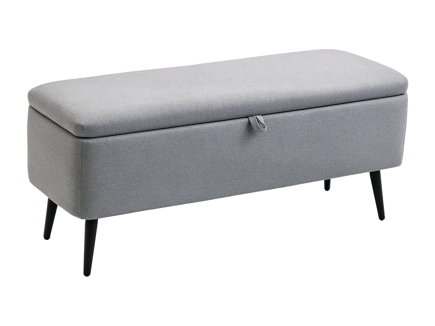 Panca contenitore in tessuto effetto velluto grigia